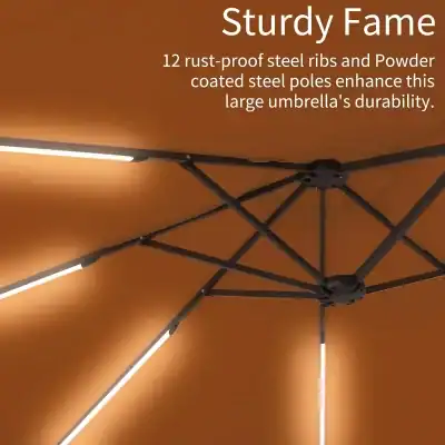 Rust-proof steel ribs and powder-coated steel poles provide enhanced durability for Monalisa umbrellas at Monalisa Store, ideal for outdoor use and reliable shading solutions.