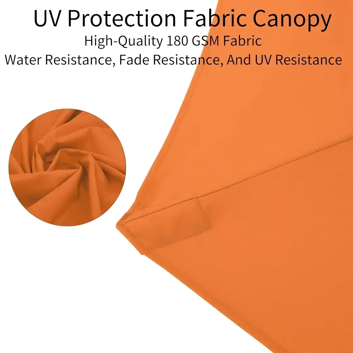 UV protection fabric canopy for sun protection and outdoor use, water-resistant, fade-resistant, high-quality 180 GSM material, ideal for patios, gardens, and outdoor spaces.