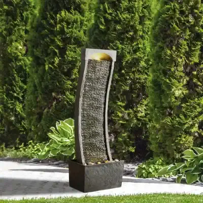 Water fountain feature for stylish outdoor decor, ideal for gardens and patios, adds tranquil ambiance and modern elegance to your landscape.