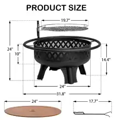 Durable outdoor portable charcoal grill with adjustable height and temperature control, perfect for camping, picnics, and backyard cooking. Stylish black design and easy setup.