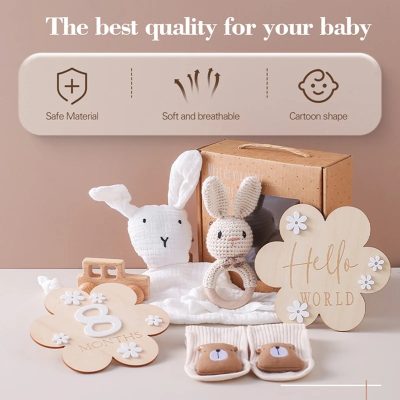 Soft and breathable baby plush toys with cartoon bunny shapes, safe materials, perfect for newborns, ideal for baby gifts and nursery decor, from Monalisa Store.