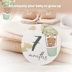 Soft, adorable bear-themed 7 months milestone marker for baby growth, featured on Monalisa Medical's baby store, perfect for memory keepsake and baby shower decor.