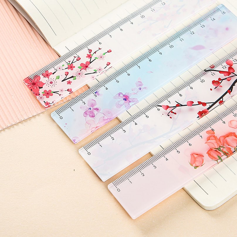 Colorful floral-themed rulers for precision measurement and DIY crafts from Monalisa Store, ideal for stationery, art projects, and educational use.