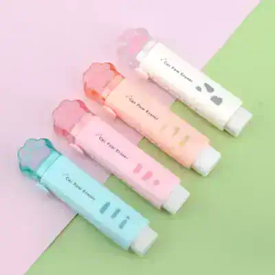 Cat paw eraser, pastel-colored eraser for kids and students, adorable stationery for school, cute cat paw design, Monalisa Medical Store.