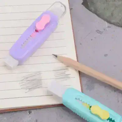 Chalk pastel highlighters with eraser tops on notebook pages, colorful and creative stationery for students and professionals at Monalisa Store.