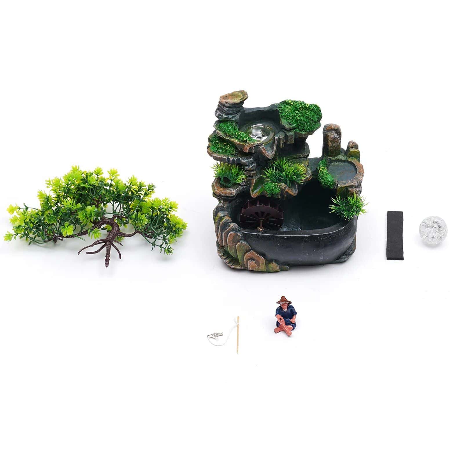 Resin Tabletop Fountain with LED Lights - Image 6