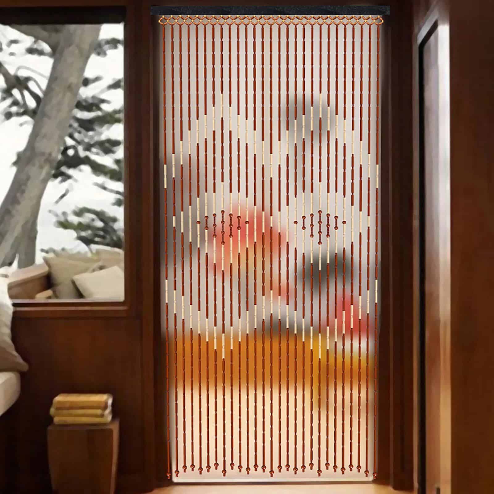 Eco-Friendly Bamboo & Wood Beaded Curtain for Doorways - Image 4