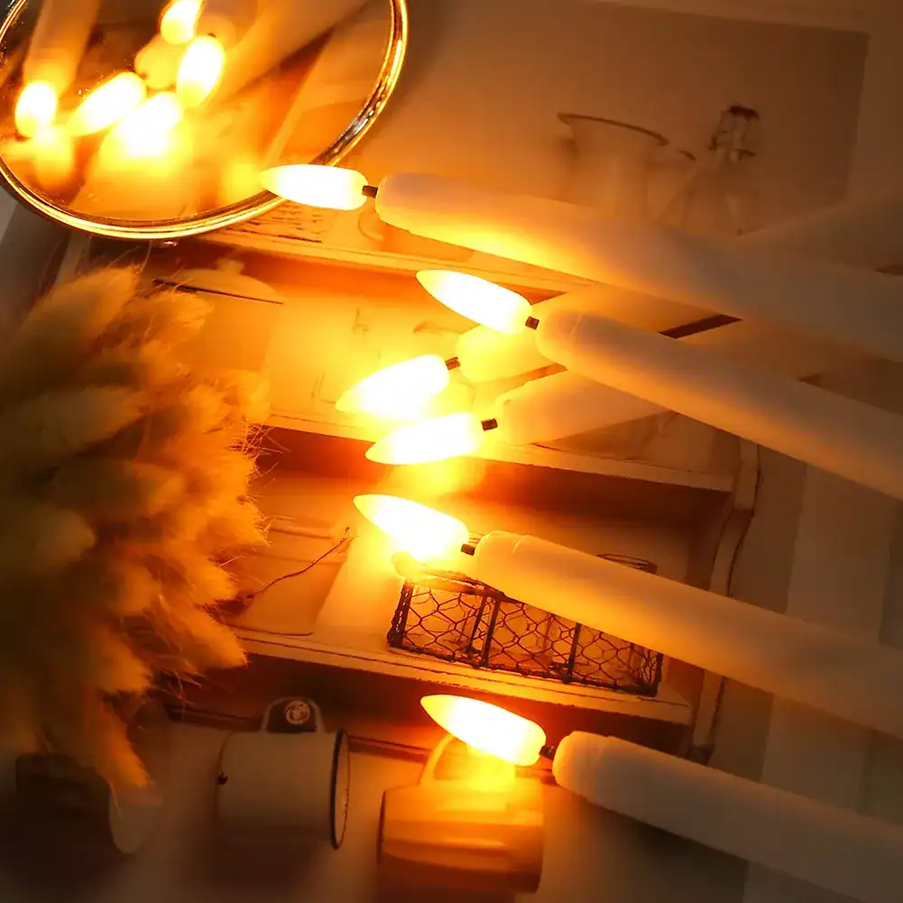 Realistic Flickering Flameless Taper Candles with Timer & Remote Control