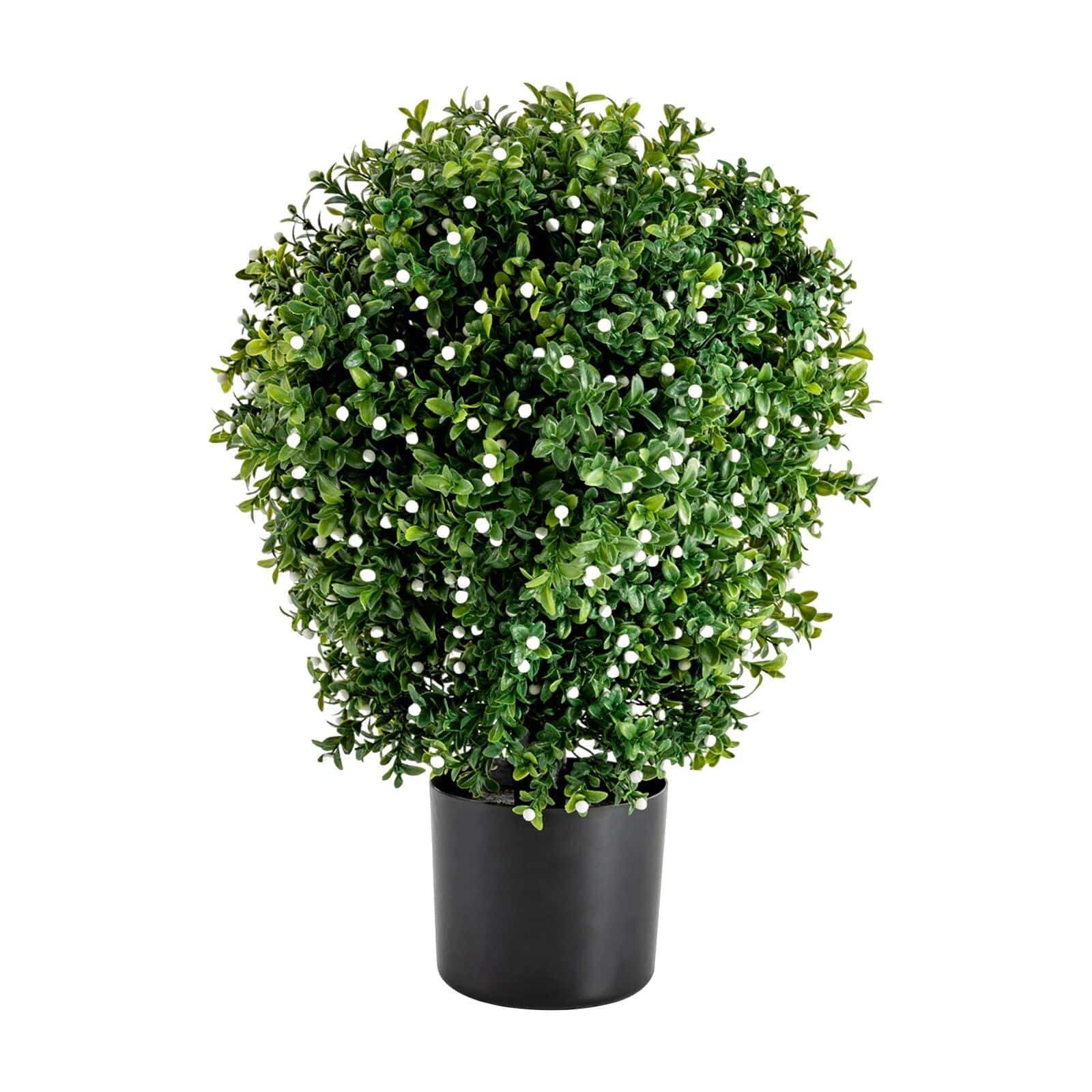 Set of 2 UV Resistant Artificial Boxwood Topiary Ball Trees - Image 2