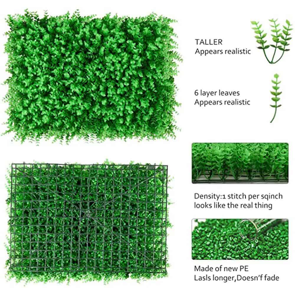 12pcs Artificial Mat Panel Wall Hedge Decor - Image 7