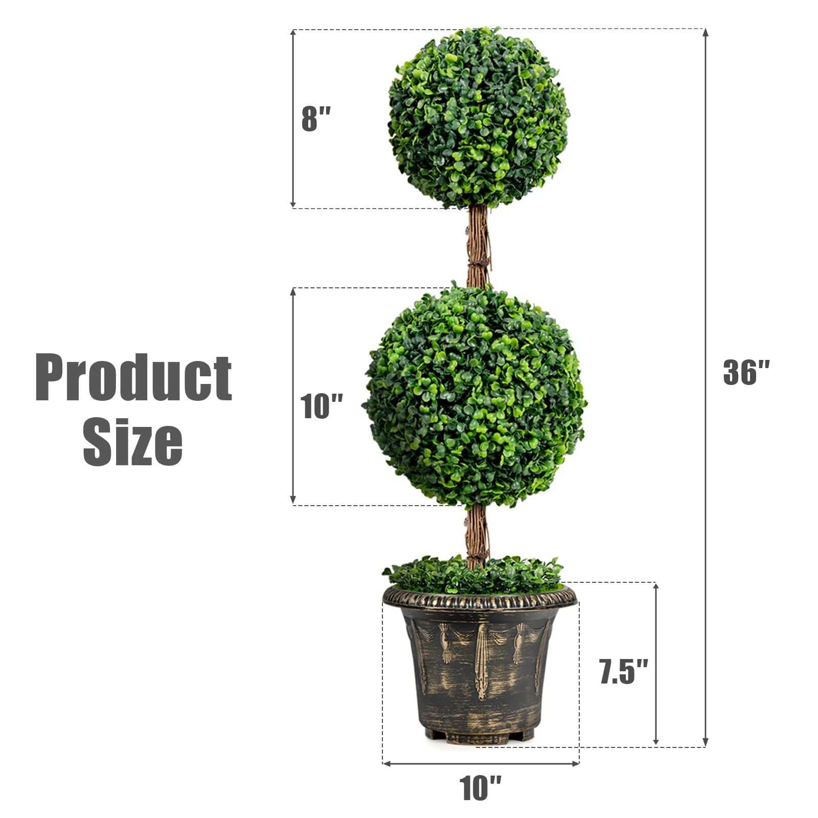 Elegant 36" Double Ball Topiary Artificial Tree for Indoor & Outdoor Decor - Image 6