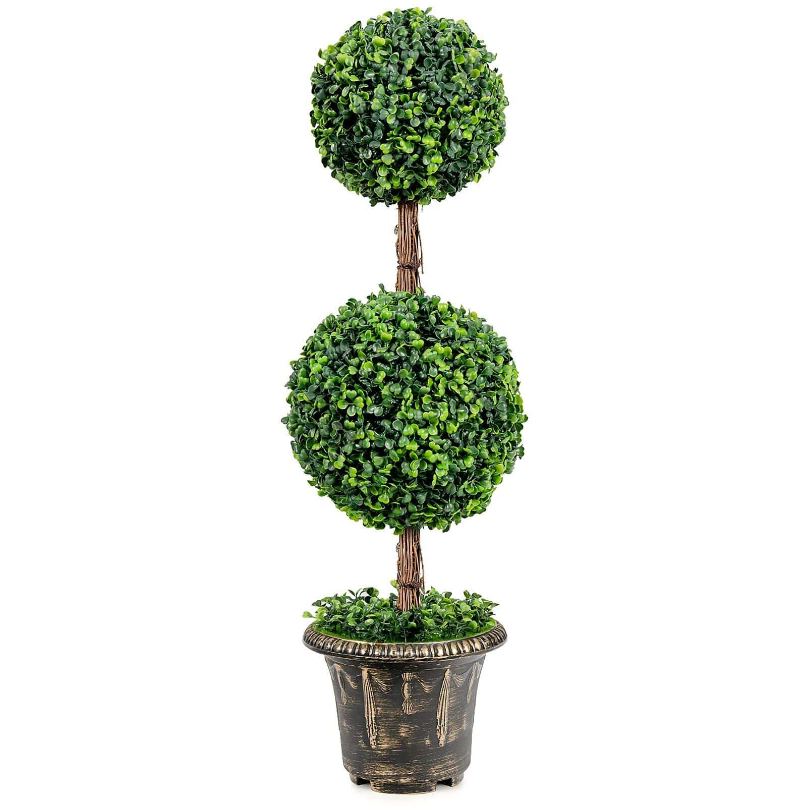 Elegant 36" Double Ball Topiary Artificial Tree for Indoor & Outdoor Decor - Image 7