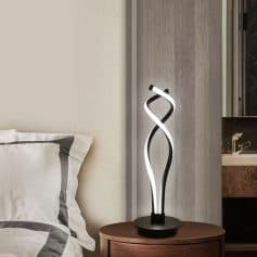 Modern Black LED Spiral Table Lamp