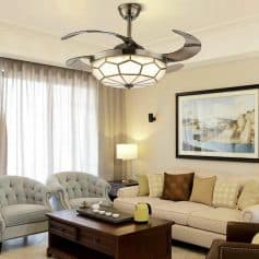42" LED Tiffany-Style Retractable Blade Ceiling Fan & Chandelier