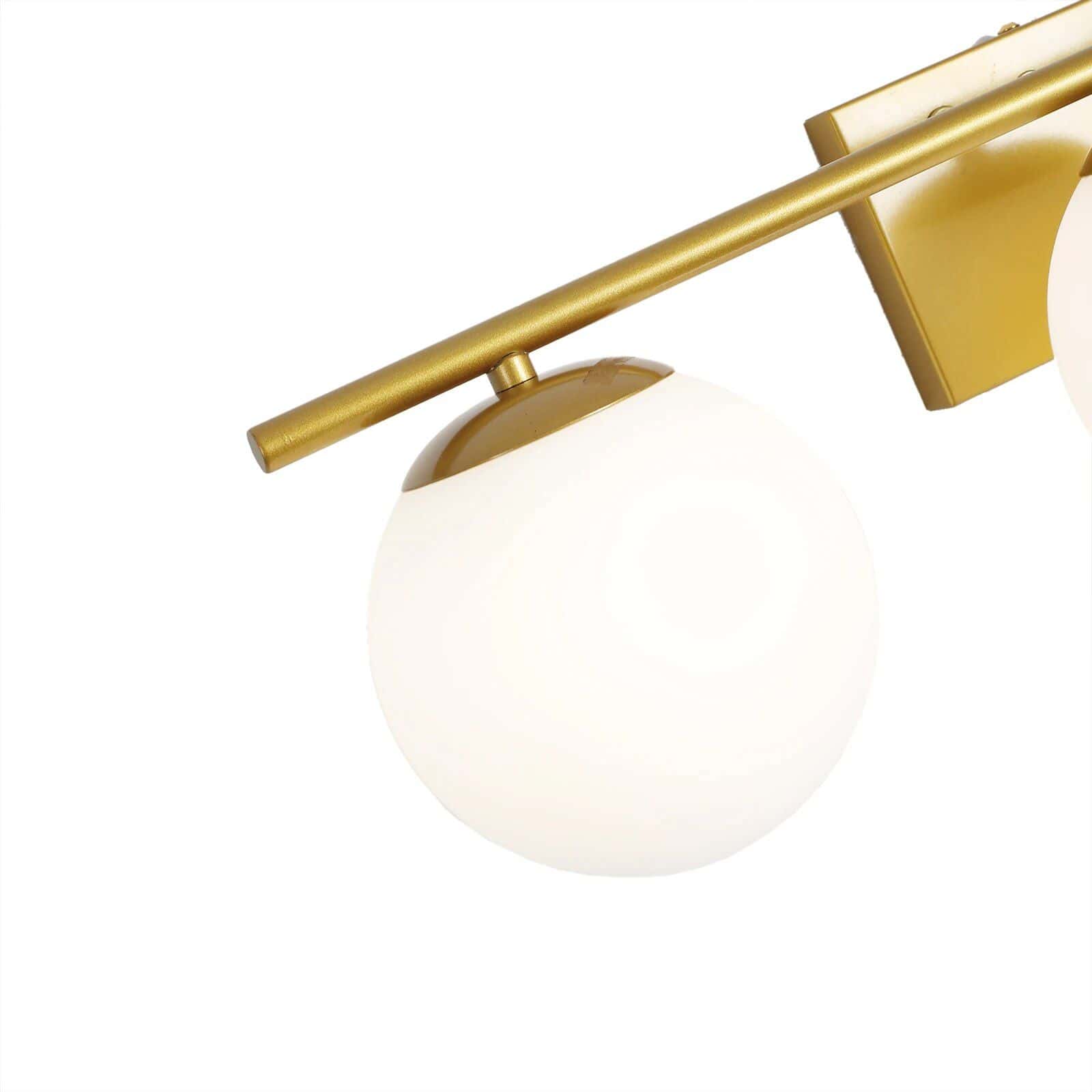 Modern Gold 3-Light Fixture with Milk White Glass Globes - Image 7