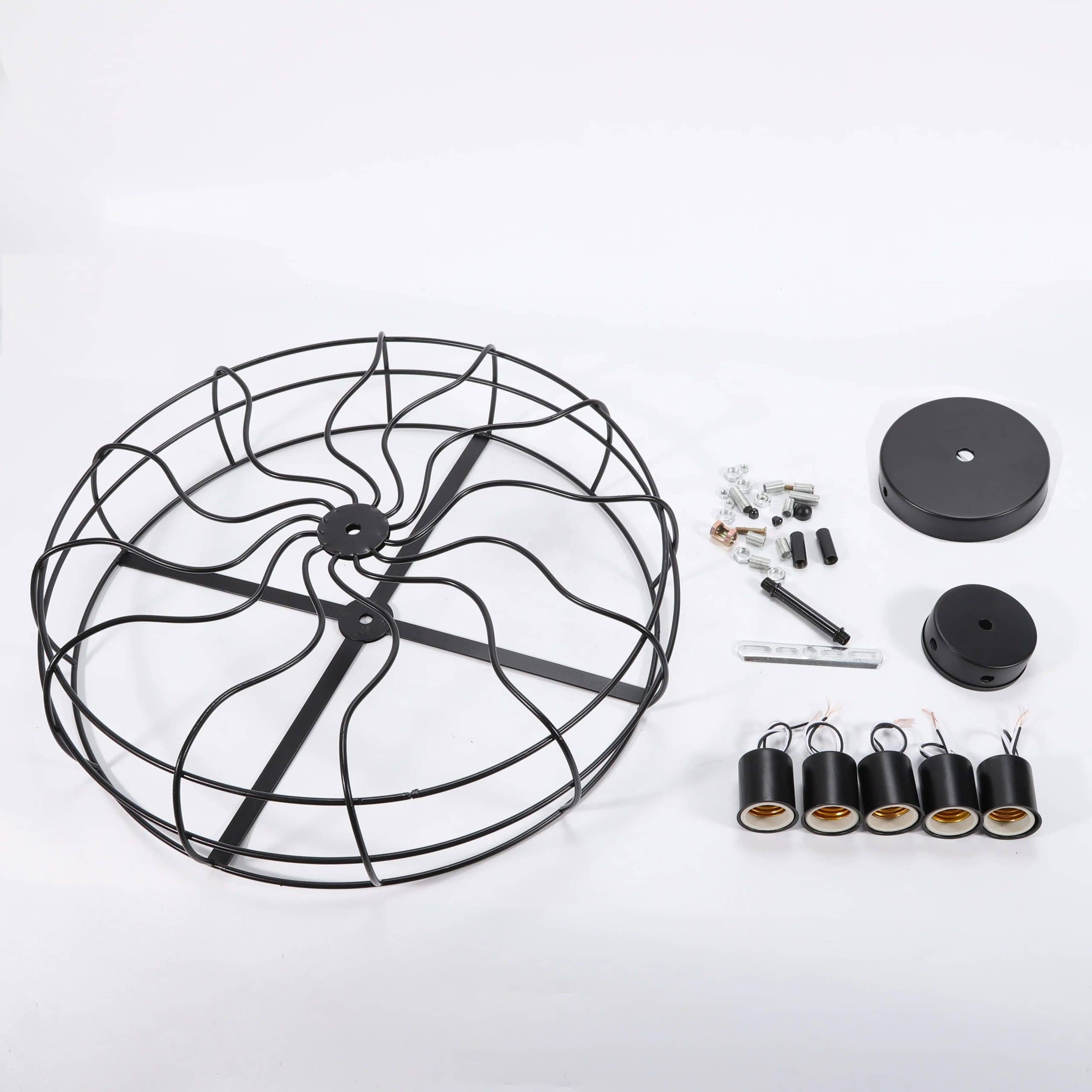 Retro Iron Cage Chandelier - Image 7