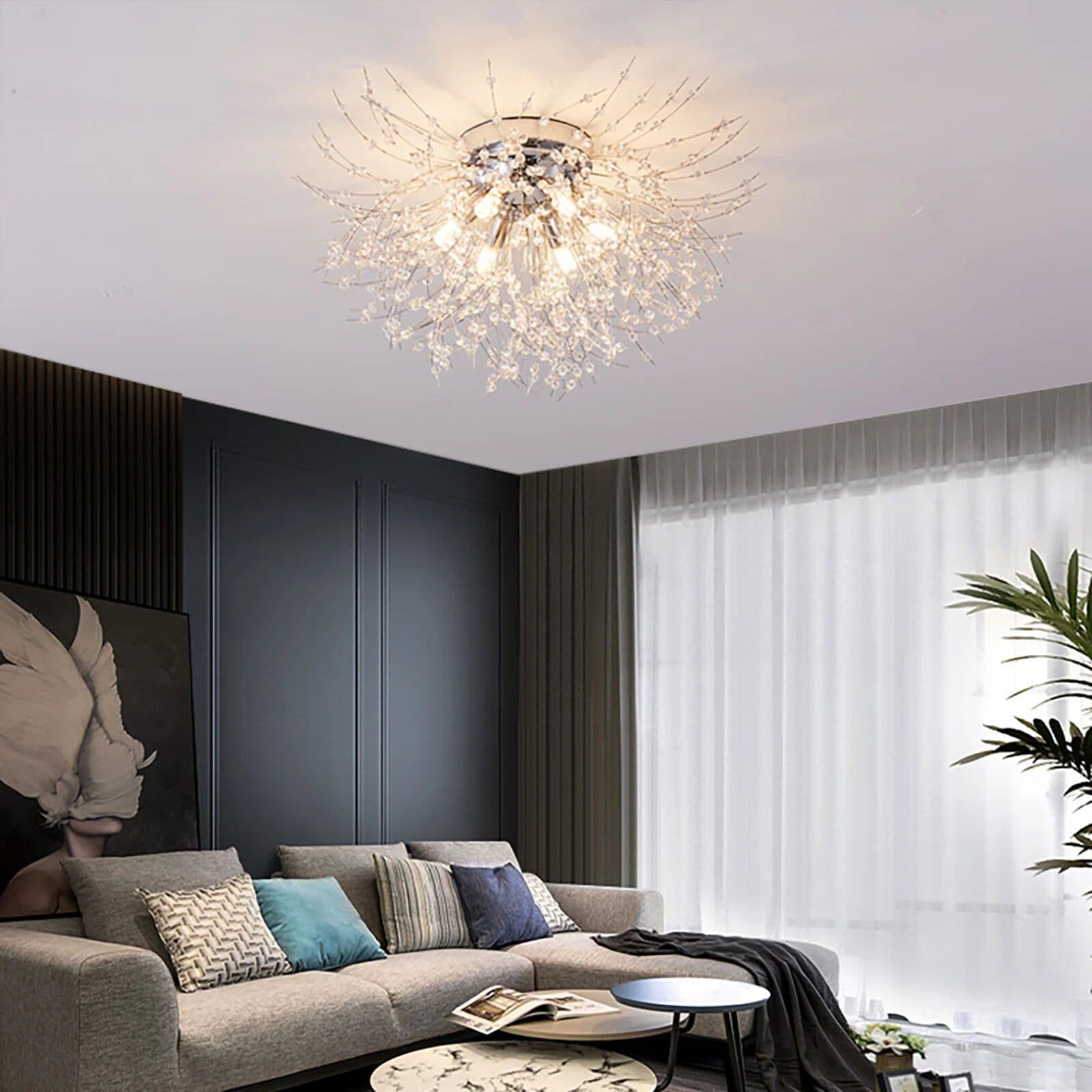 Elegant Gold/Silver Crystal LED Ceiling Light - Image 2
