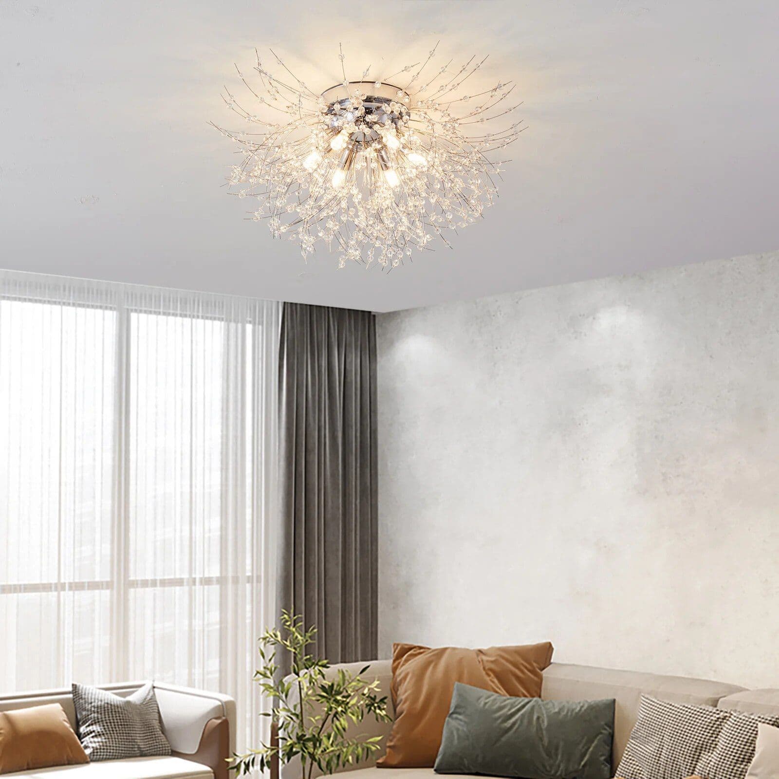 Elegant Gold/Silver Crystal LED Ceiling Light - Image 3