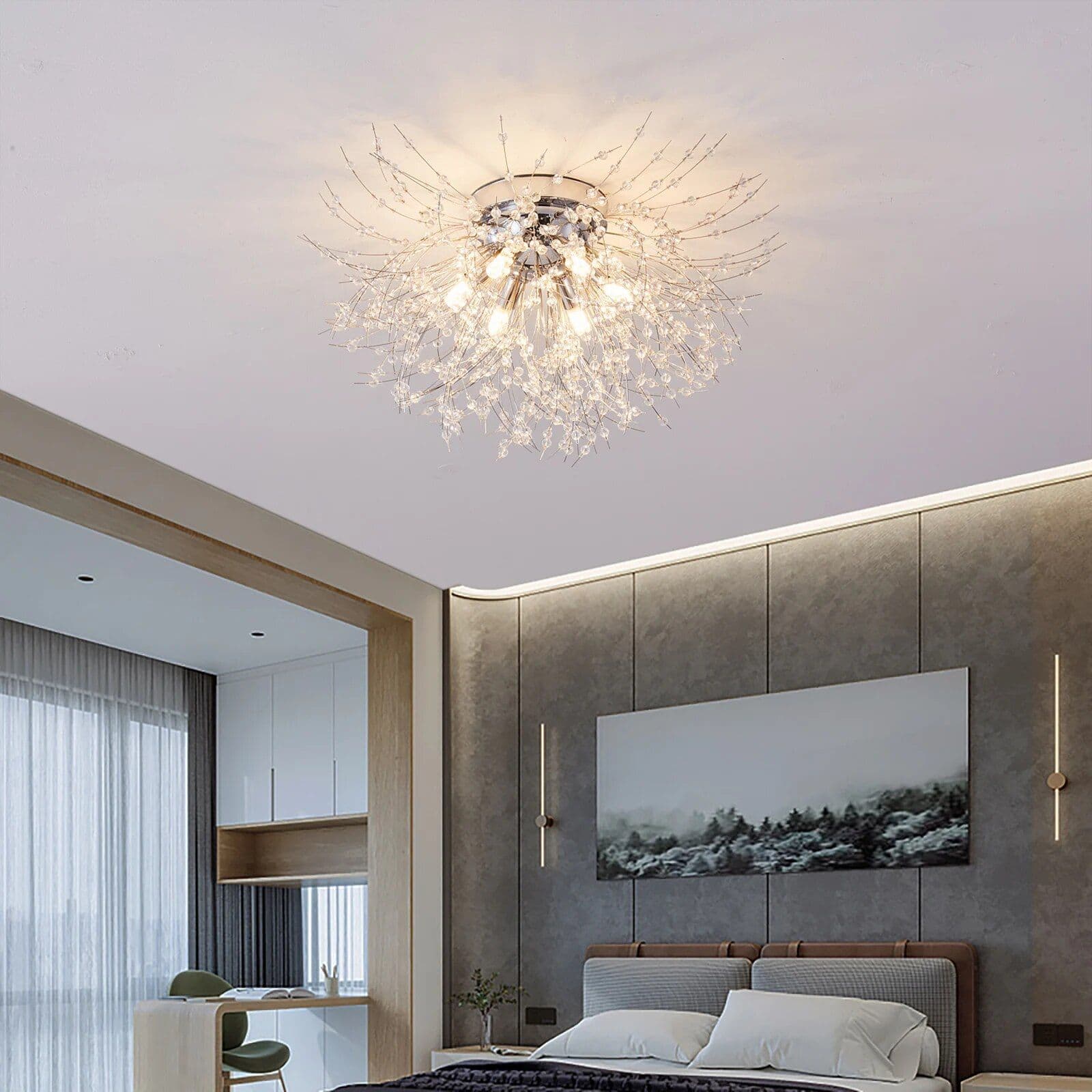 Elegant Gold/Silver Crystal LED Ceiling Light - Image 5