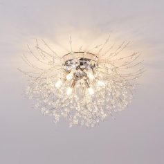 Elegant Gold/Silver Crystal LED Ceiling Light