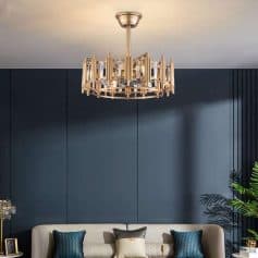 20" Round Ceiling Fan with LED Light and Remote