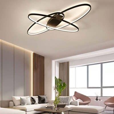 Alternative view of Contemporary Black & White LED Ceiling Light