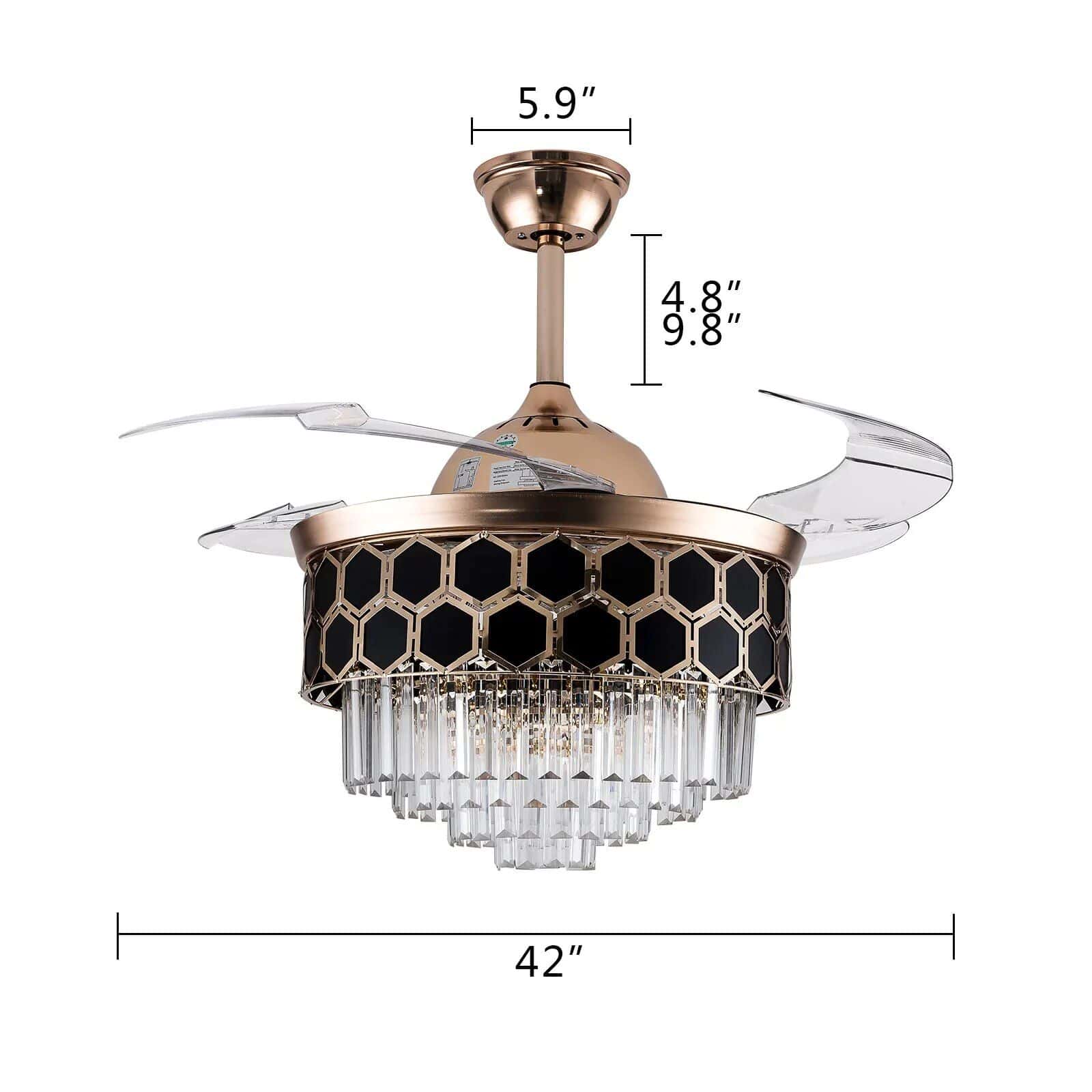 42" Crystal LED Ceiling Fan - Image 10