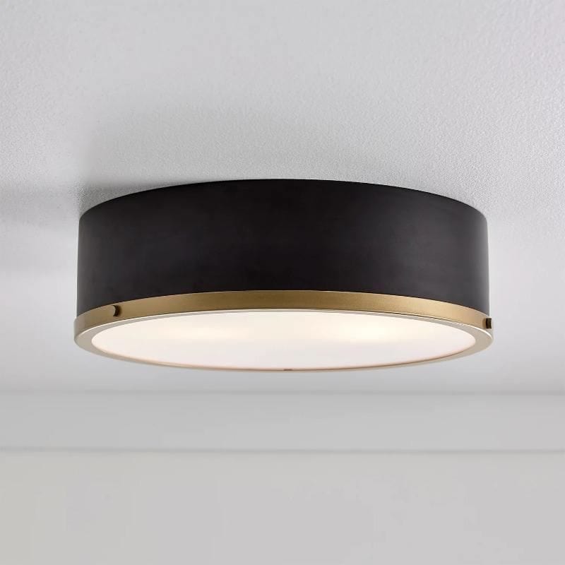 Elegant 14" Matte Black Flush Mount