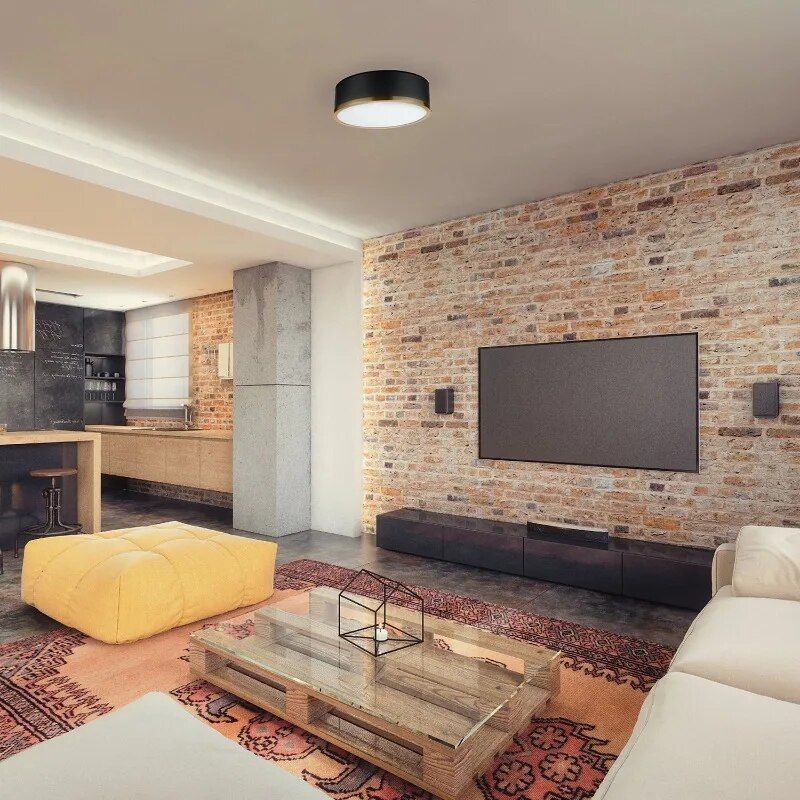 Elegant 14" Matte Black Flush Mount - Image 2