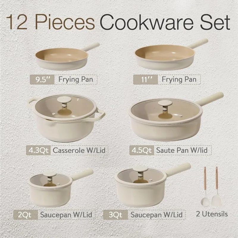 12-Piece Nonstick Ceramic Cookware Set - Image 4