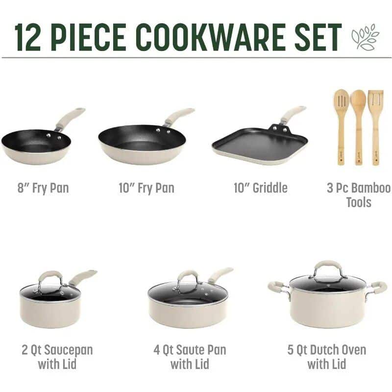 Premium Non-Stick, Diamond Reinforced Cookware Set - Image 3