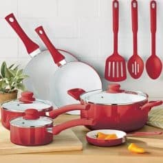 12-Piece Red Ombre Ceramic Nonstick Cookware Set