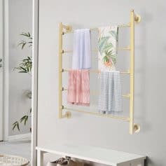 Alternative view of Gold 5-Tier Wall Mounted Scarf & Accessory Organizer Rack