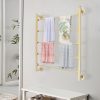 Gold 5-Tier Wall Mounted Scarf & Accessory Organizer Rack