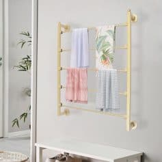 Gold 5-Tier Wall Mounted Scarf & Accessory Organizer Rack