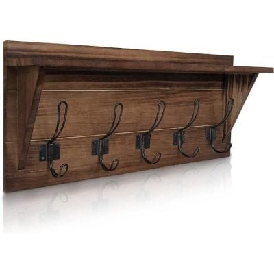 24" Wall Mounted Coat Rack Shelf