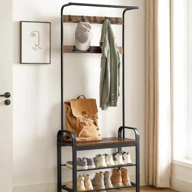 Entryway Hall Tree with Shoe Bench