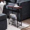 Modern Narrow Side Sofa Table with Removable Paper Holder