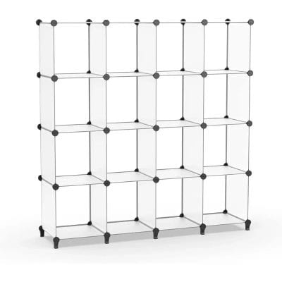 Alternative view of Cube Storage Organizer 16-Cube Bookshelf with Metal Hammer
