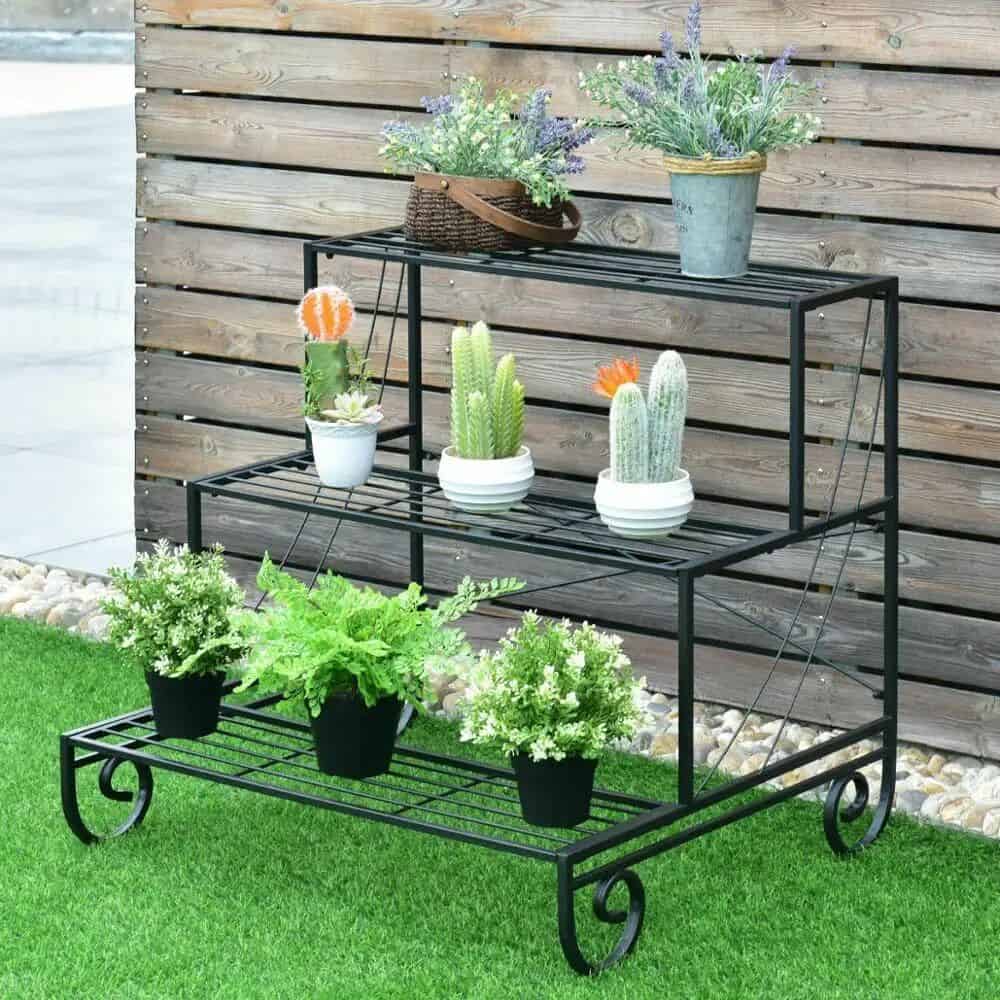 3 Tier Outdoor Metal Plant Stand - Image 6