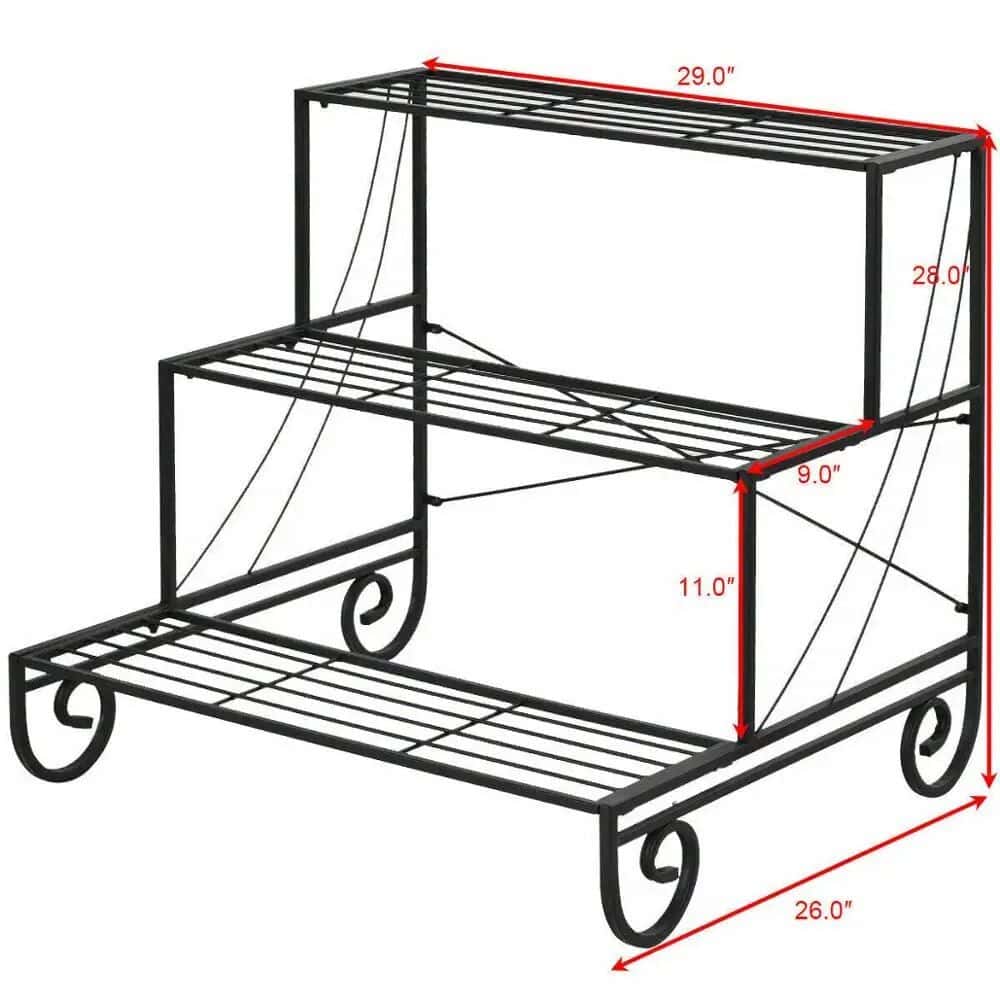 3 Tier Outdoor Metal Plant Stand - Image 5