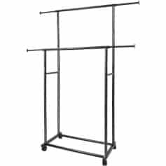 Simple Standard 2 Double Rod Clothing Metal Garment Rack