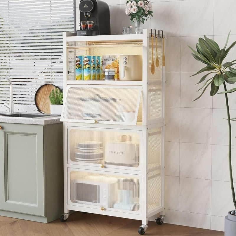 5-Tier Pantry Storage Cabinet with Clamshell Door