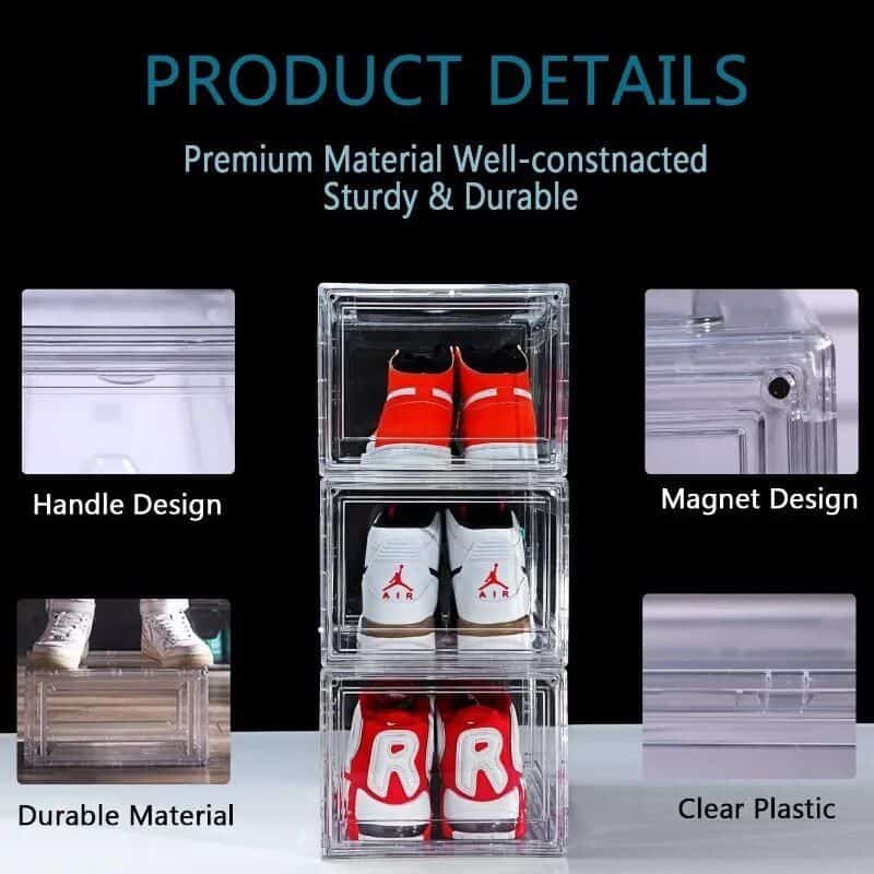 Clear Acrylic Stackable Shoe Boxes - Image 6