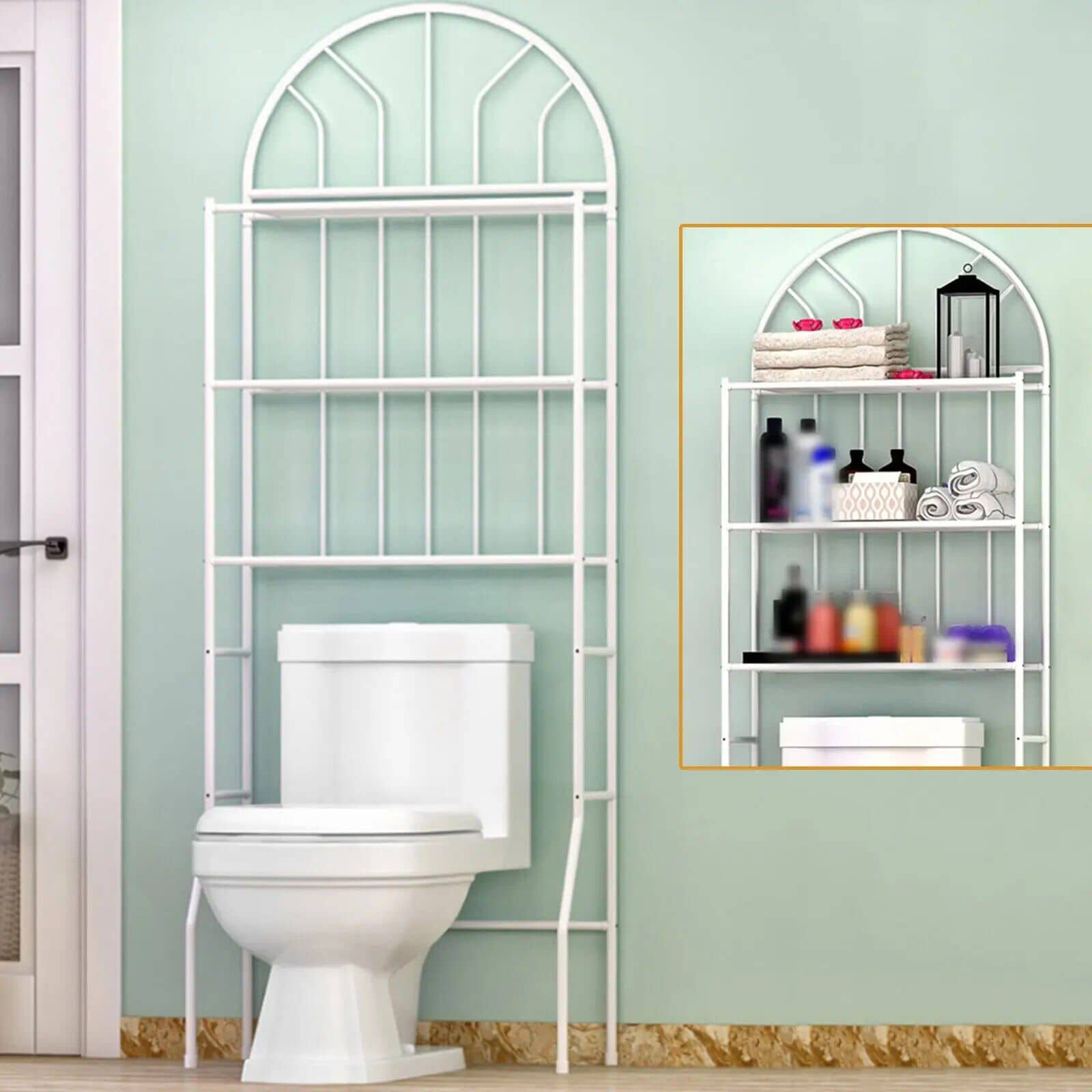 Modern 3-Tier Over Toilet Storage Rack - Image 2
