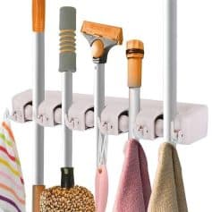 5-Position Wall Mounted Mop and Broom Holder