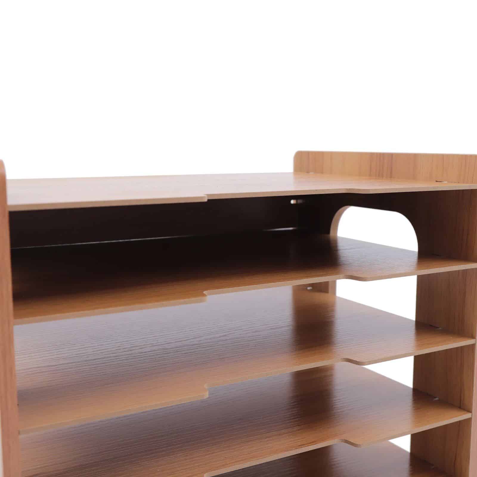 Wood Office Paper Organizer - 7Tier Widen Desktop File Holder - Image 4
