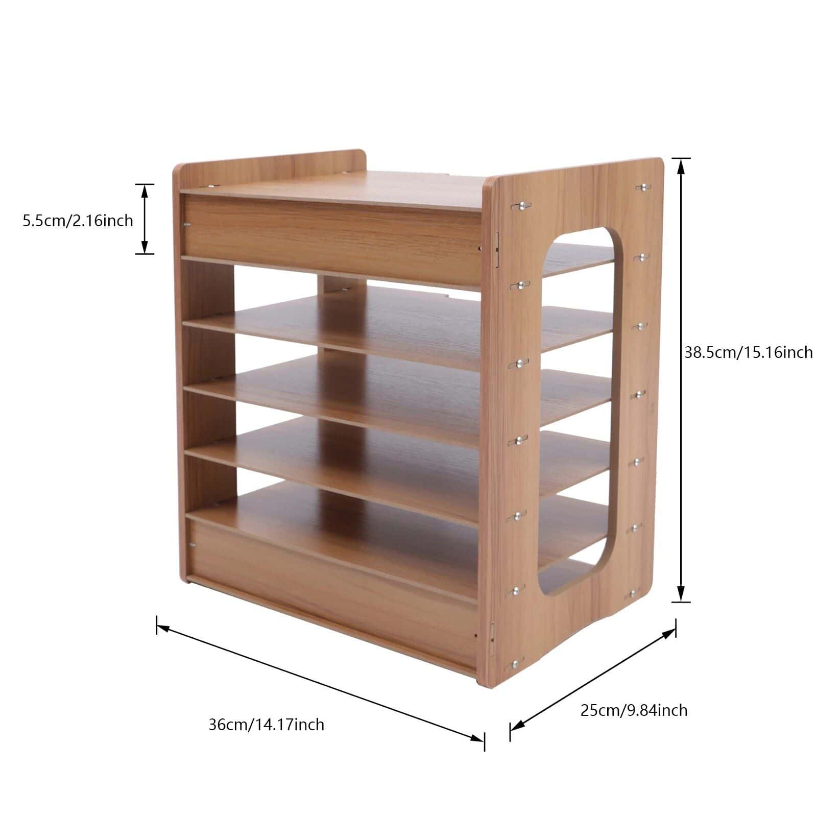 Wood Office Paper Organizer - 7Tier Widen Desktop File Holder - Image 7