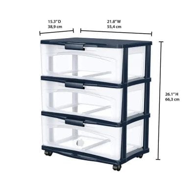 Compact stackable plastic drawers, perfect for medical offices and clinics, providing easy organization and storage solutions for medical supplies and equipment.