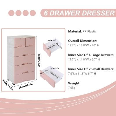 Drawer storage for opticians, medical clinics, and healthcare professionals, offering six large and small drawers for efficient organization. Made of sturdy PP plastic, measuring 19.7